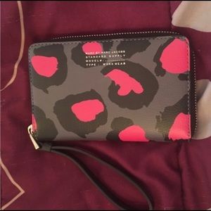 Marc Jacobs pink camo wristlet